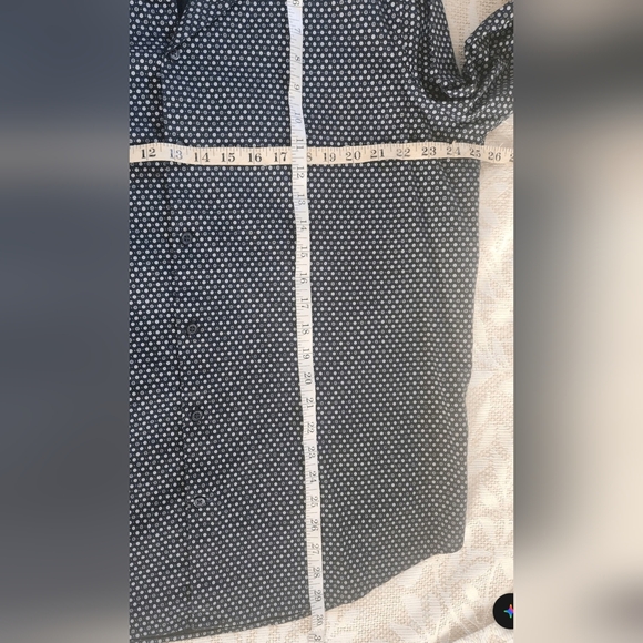 M13 Express Men's Black Button-Down W White Microdots Dress Shirt Long Sleeves - Picture 9 of 9